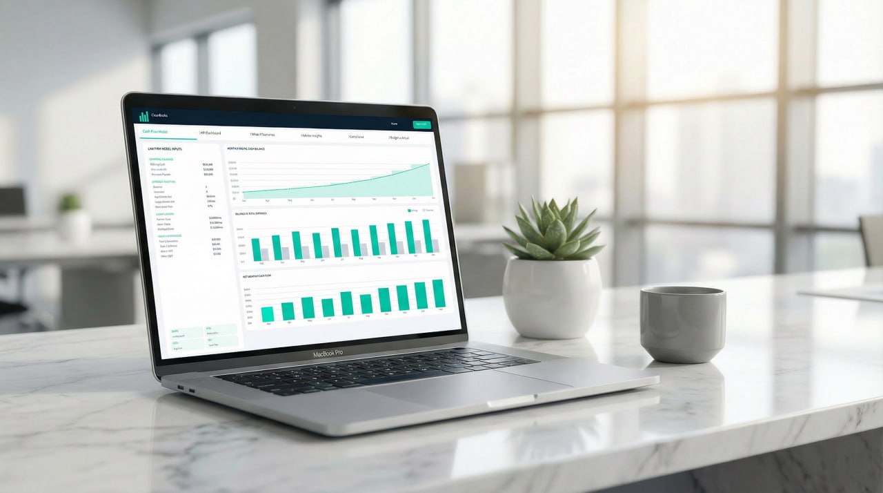 CleanBooks Financial Dashboard on MacBook